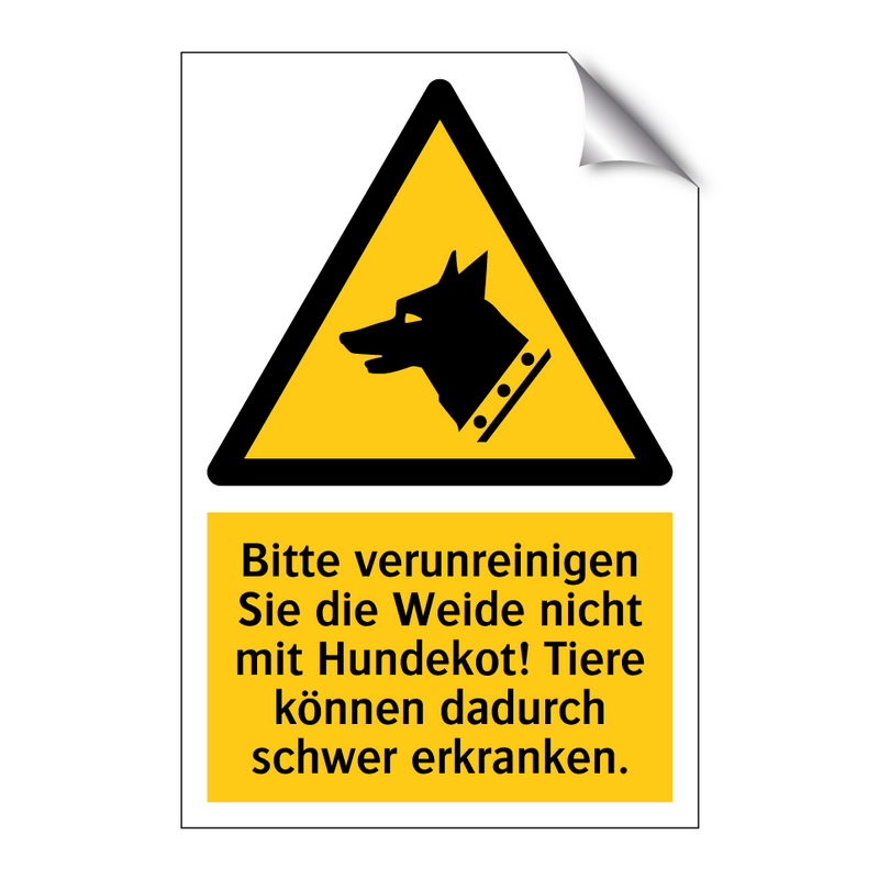 Bitte verunreinigen Sie die Weide nicht mit Hundekot! Tiere können dadurch schwer erkranken.
