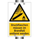 Druckflaschen müssen im Brandfall entfernt werden.