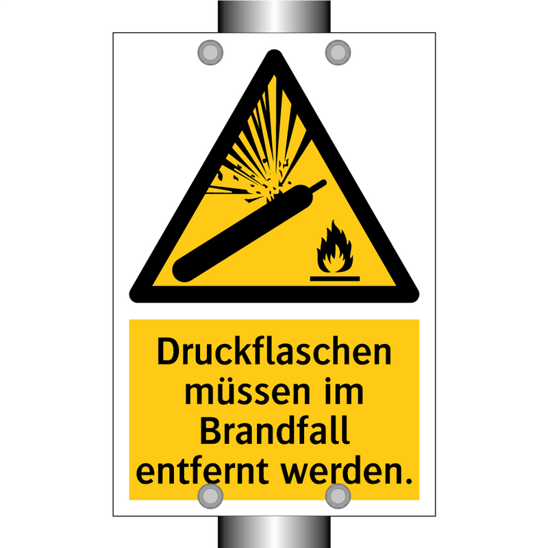 Druckflaschen müssen im Brandfall entfernt werden.