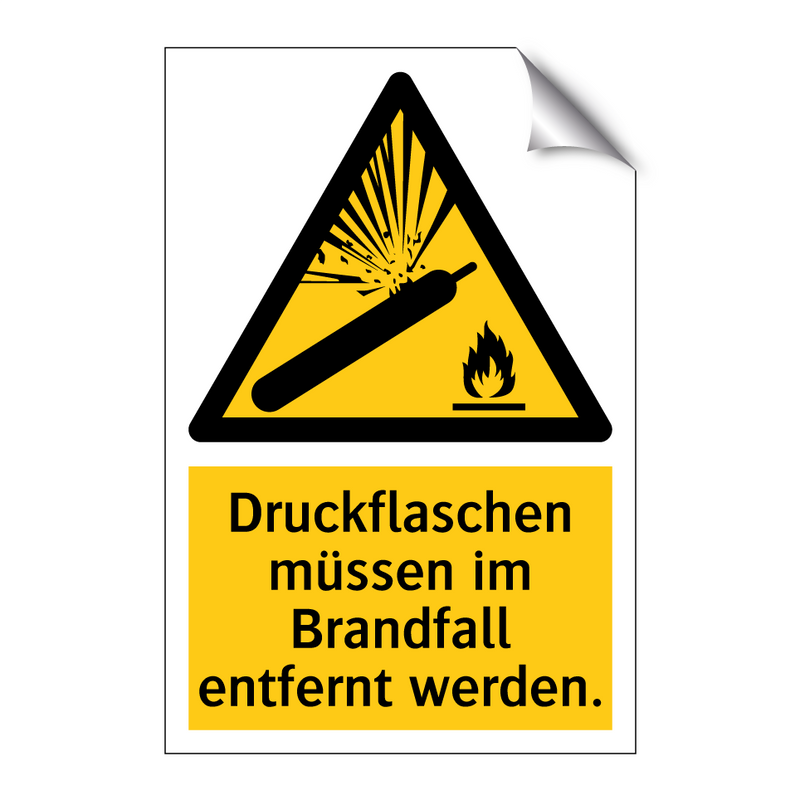 Druckflaschen müssen im Brandfall entfernt werden.