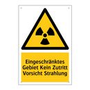 Eingeschränktes Gebiet Kein Zutritt Vorsicht Strahlung
