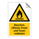 Rauchen, offenes Feuer und Feuer verboten