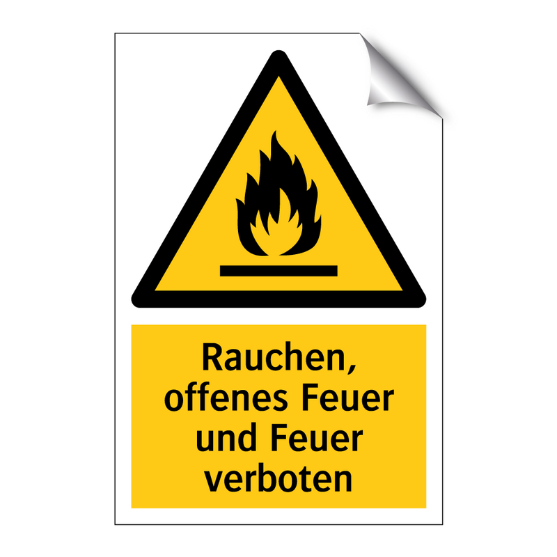 Rauchen, offenes Feuer und Feuer verboten