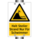 Halt Steiler Strand Nur Für Schwimmer