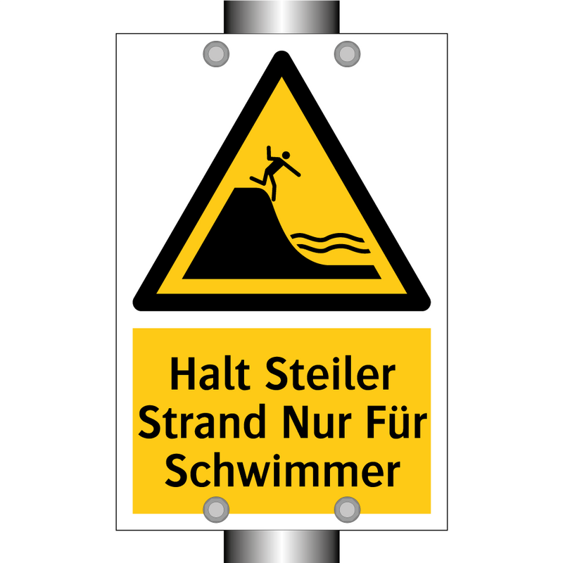 Halt Steiler Strand Nur Für Schwimmer