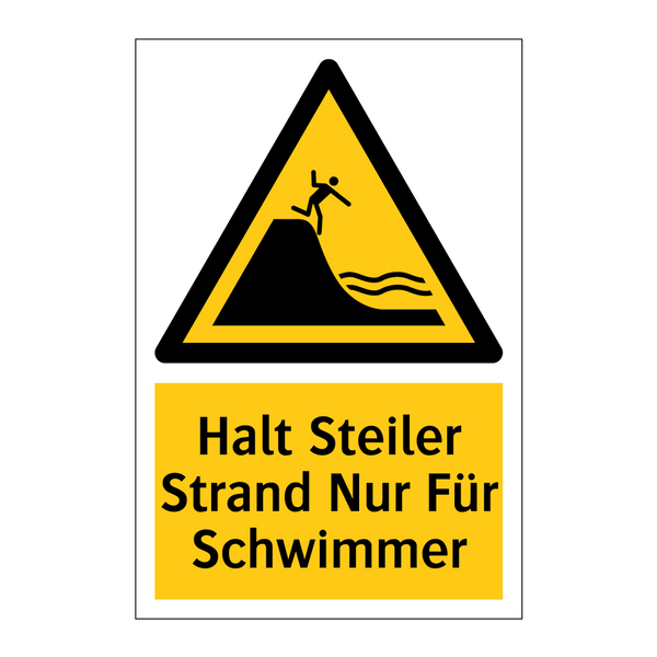 Halt Steiler Strand Nur Für Schwimmer