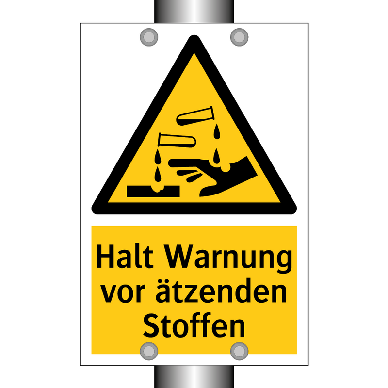 Halt Warnung vor ätzenden Stoffen