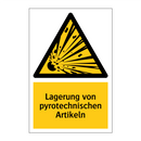 Lagerung von pyrotechnischen Artikeln