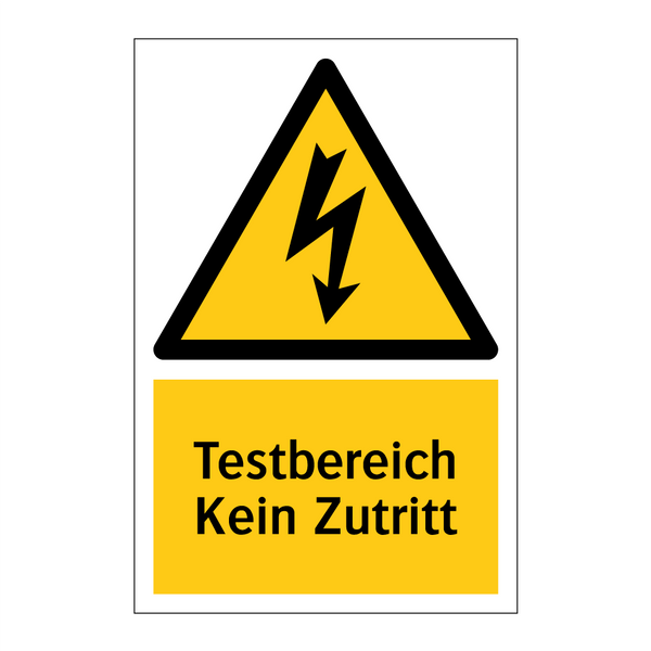 Testbereich Kein Zutritt