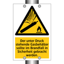 Der unter Druck stehende Gasbehälter sollte im Brandfall in Sicherheit gebracht werden.