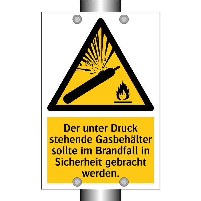 Der unter Druck stehende Gasbehälter sollte im Brandfall in Sicherheit gebracht werden.