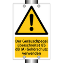 Der Geräuschpegel überschreitet 85 dB (A) Gehörschutz verwenden