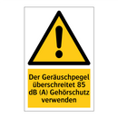 Der Geräuschpegel überschreitet 85 dB (A) Gehörschutz verwenden