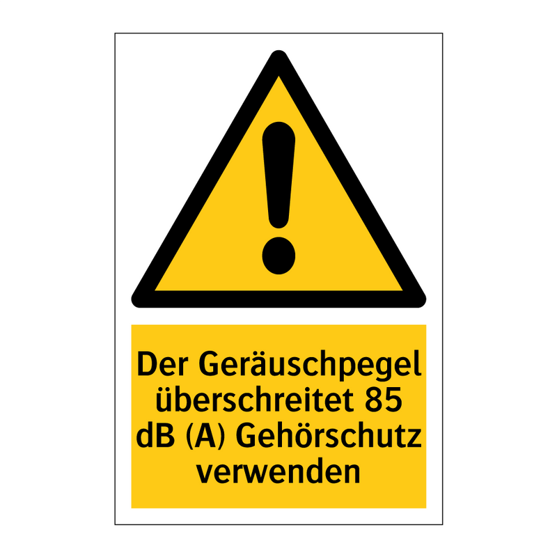Der Geräuschpegel überschreitet 85 dB (A) Gehörschutz verwenden
