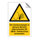 Der Geräuschpegel in diesem Bereich überschreitet 80 dB(A). Gehörschutz verwenden.