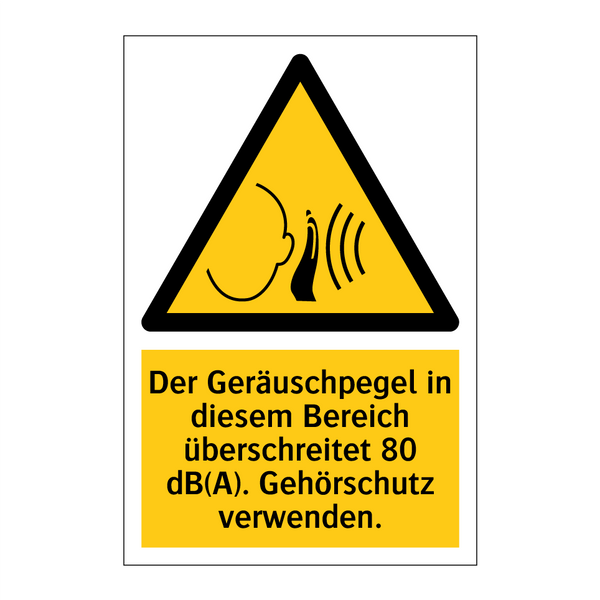 Der Geräuschpegel in diesem Bereich überschreitet 80 dB(A). Gehörschutz verwenden.