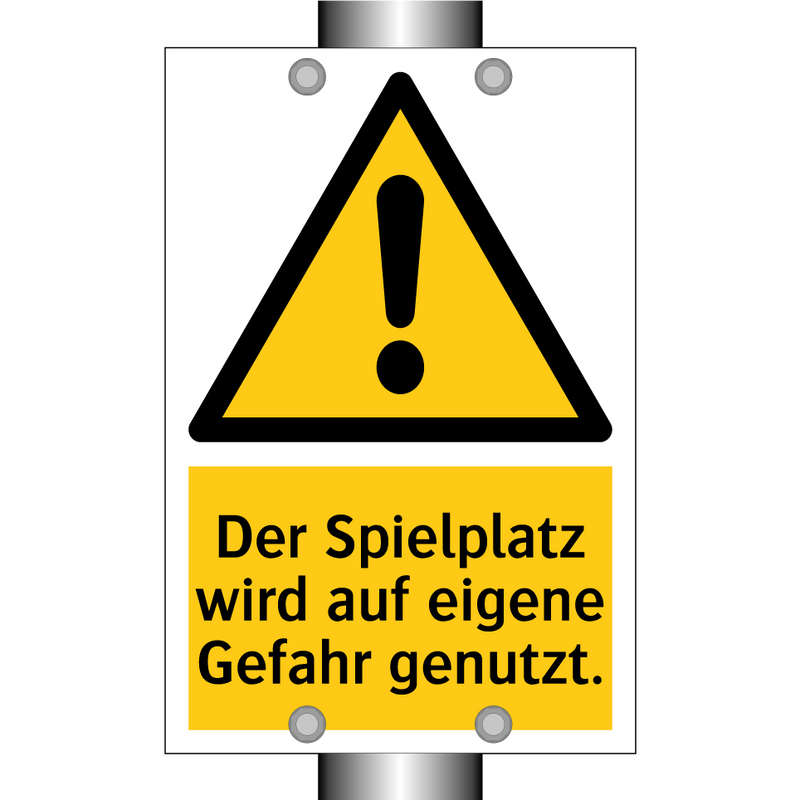 Der Spielplatz wird auf eigene Gefahr genutzt.