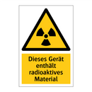 Dieses Gerät enthält radioaktives Material