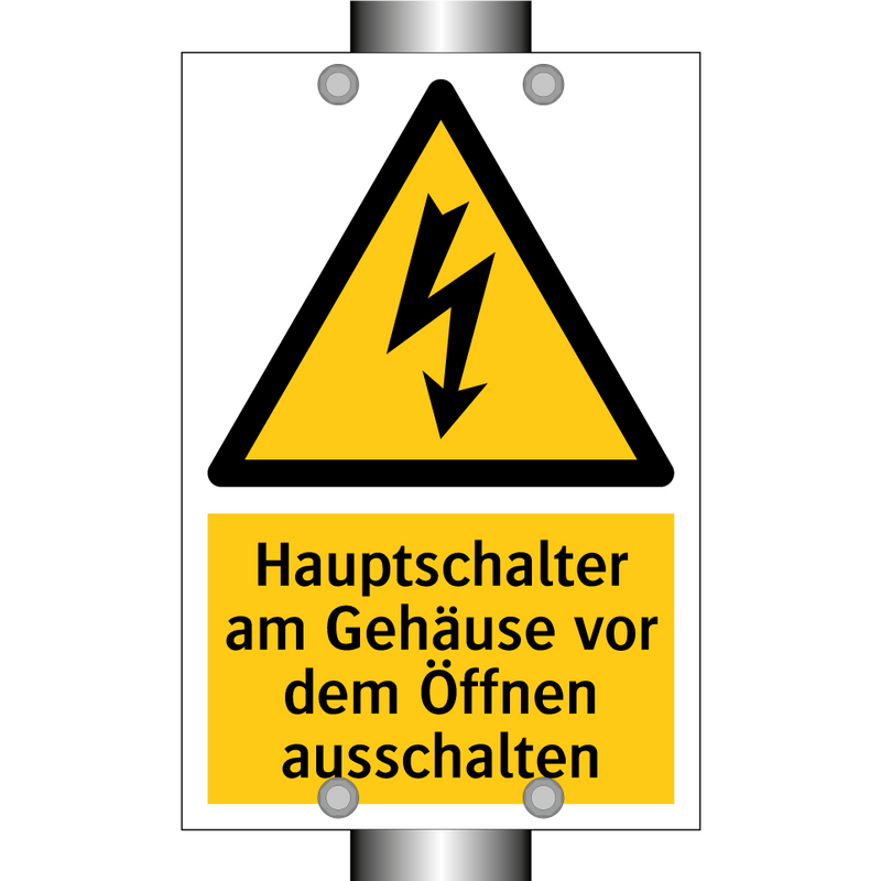 Hauptschalter am Gehäuse vor dem Öffnen ausschalten