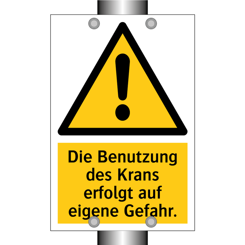 Die Benutzung des Krans erfolgt auf eigene Gefahr.