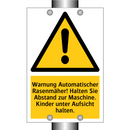 Warnung Automatischer Rasenmäher! Halten Sie Abstand zur Maschine. Kinder unter Aufsicht halten.