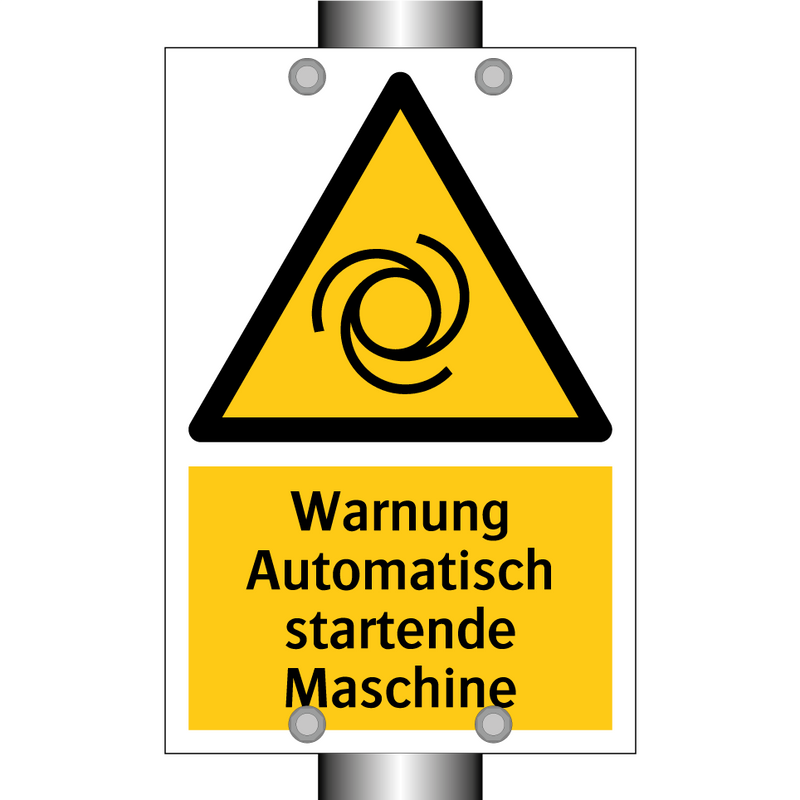 Warnung Automatisch startende Maschine