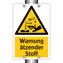 Warnung ätzender Stoff