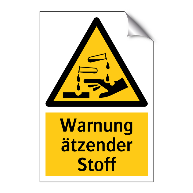 Warnung ätzender Stoff