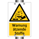 Warnung ätzende Stoffe