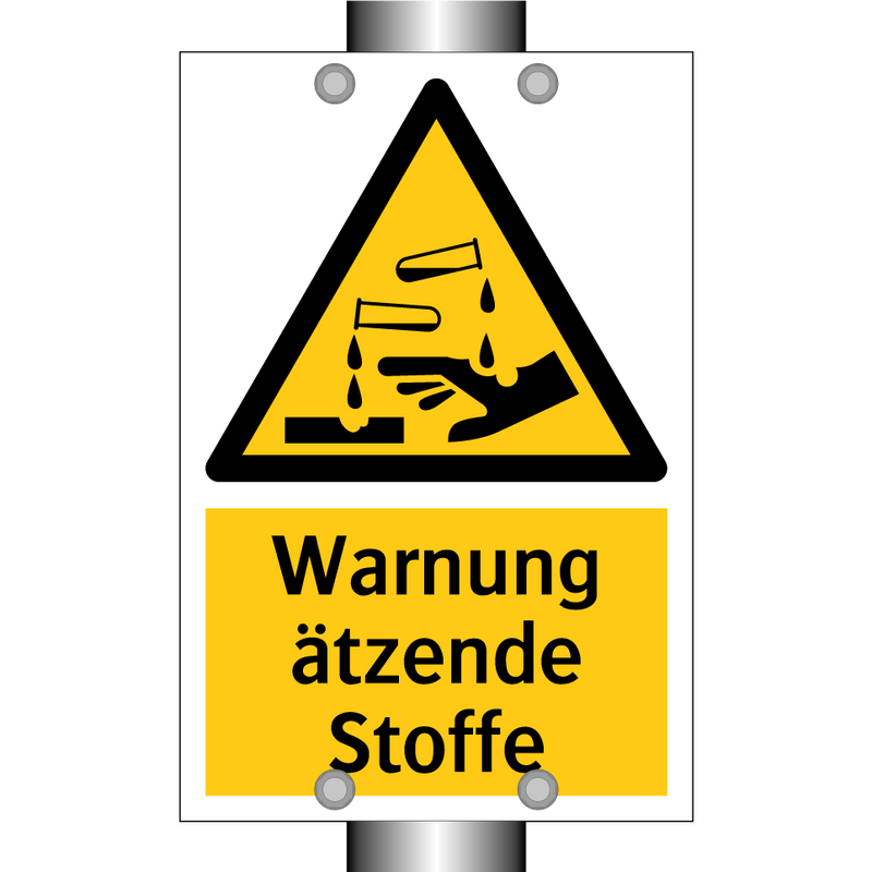 Warnung ätzende Stoffe