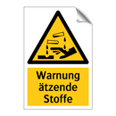 Warnung ätzende Stoffe