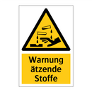 Warnung ätzende Stoffe
