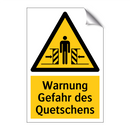Warnung Gefahr des Quetschens