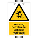 Warnung Betreten der Eisfläche verboten!