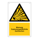 Warnung Explosionsgefährliche Gasflaschen