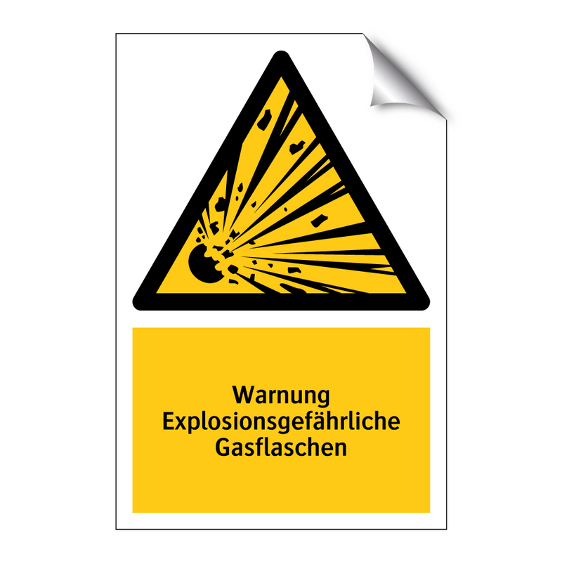 Warnung Explosionsgefährliche Gasflaschen