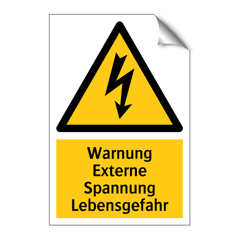 Warnung Externe Spannung Lebensgefahr