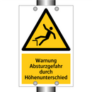 Warnung Absturzgefahr durch Höhenunterschied