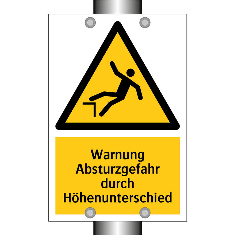 Warnung Absturzgefahr durch Höhenunterschied