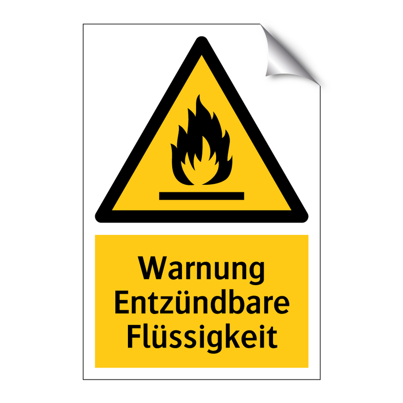 Warnung Entzündbare Flüssigkeit