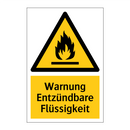 Warnung Entzündbare Flüssigkeit