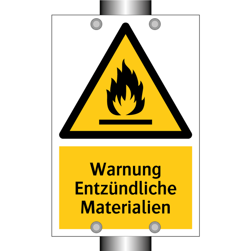 Warnung Entzündliche Materialien
