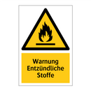 Warnung Entzündliche Stoffe