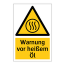 Warnung vor heißem Öl