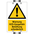 Warnung H2S-Gasgefahr Belüftung erforderlich