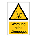 Warnung hohe Lärmpegel