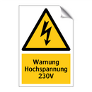 Warnung Hochspannung 230V