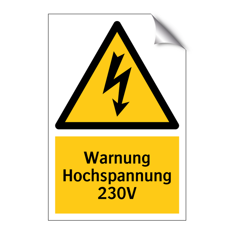 Warnung Hochspannung 230V