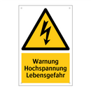 Warnung Hochspannung Lebensgefahr