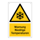 Warnung Niedrige Temperaturen